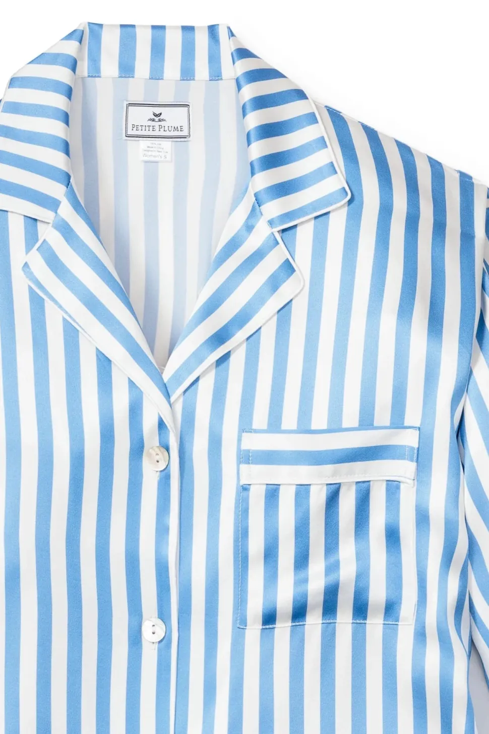 Azure Stripe Silk Pajama Set
