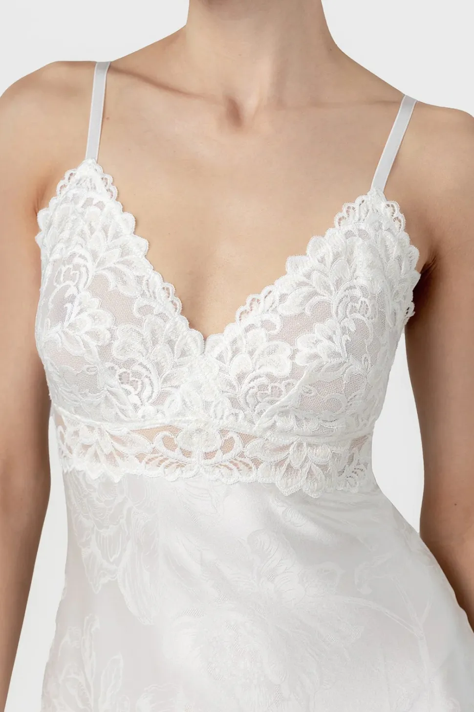 Barbara Bridal Bust Support Silk Chemise: Size L