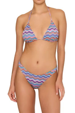 Barcelona Metallic Chevron Triangle Bikini Set