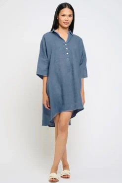 Collared Linen Dress