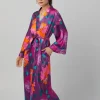 Evening Bloom Washable Silk Robe: BedHead x Trina Turk: Size L/XL