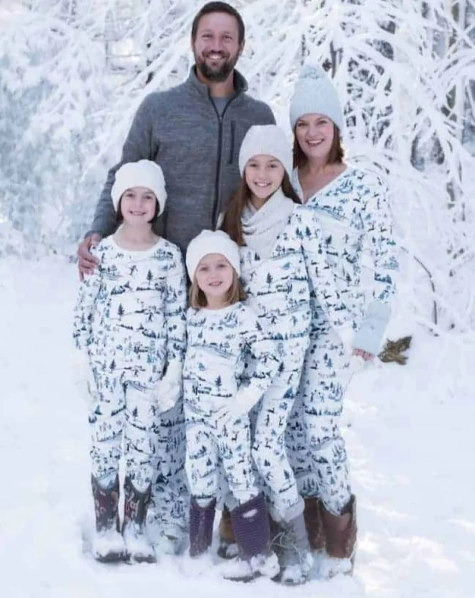 Family PJ Sets: Cotton Ski Toile Pajamas: Women`s Size M, L