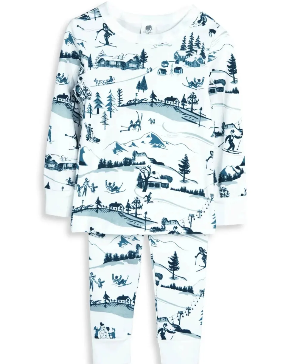 Family PJ Sets: Cotton Ski Toile Pajamas: Women`s Size M, L