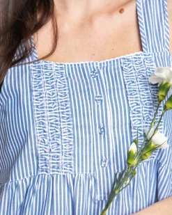 French Blue Seersucker Nightgown