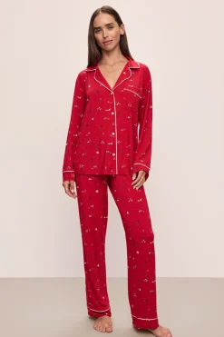 Gisele Printed Holiday Long PJ Set