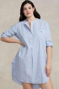 Hydrangea Blue Cotton Poplin Tunic