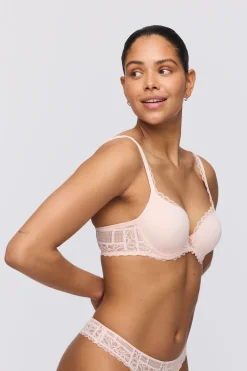 Jadei Padded Heartshape Bra: Glossy Pink