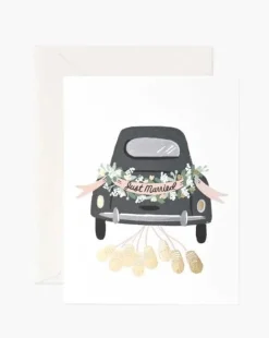 Just Married Getaway Car Card