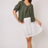Linen Ladder Trim Skirt: Size S