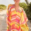 Multi Colour Chevron Caftan Coverup