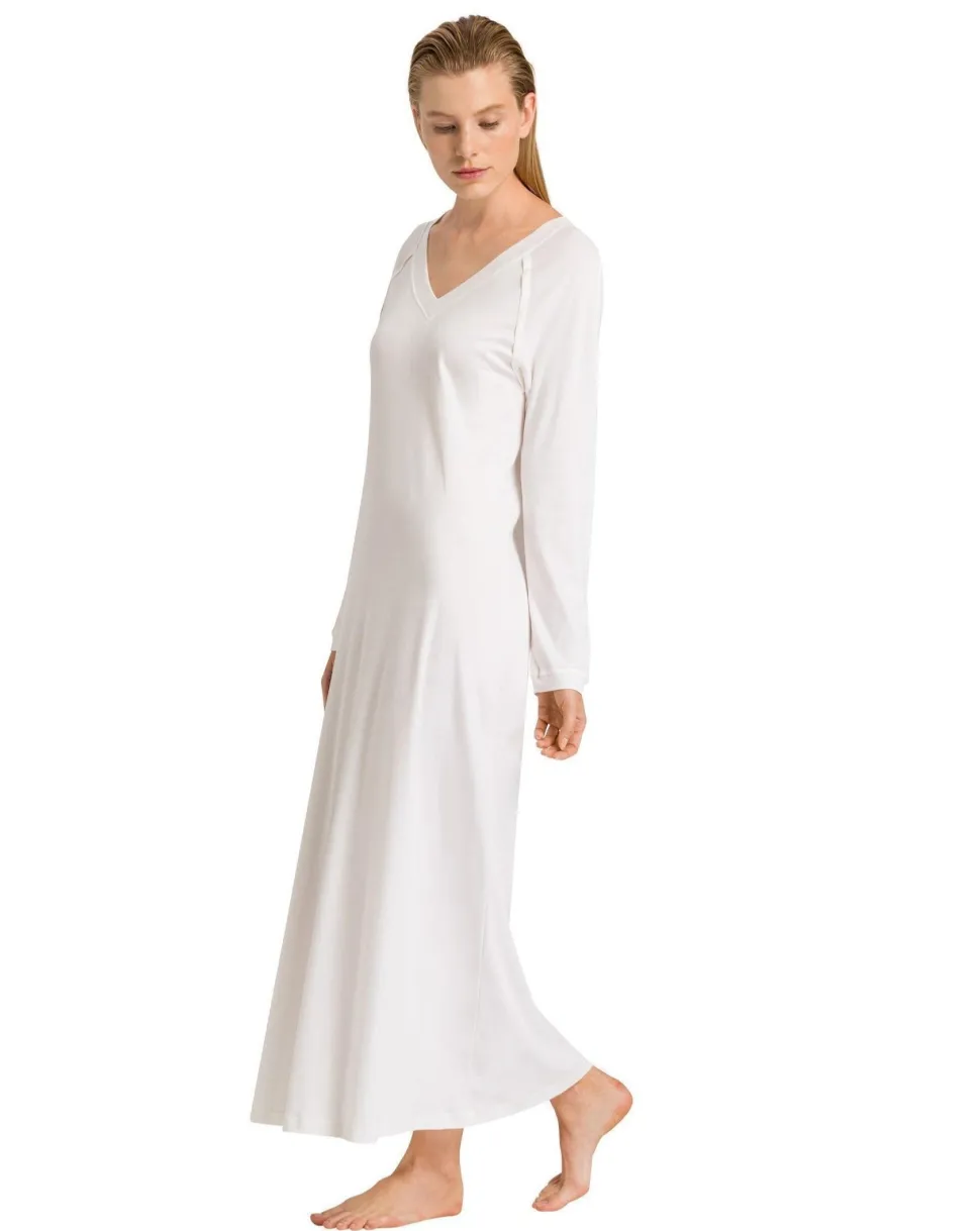 Pure Essence Long Sleeve Nightdress: Blue Glow, Off White