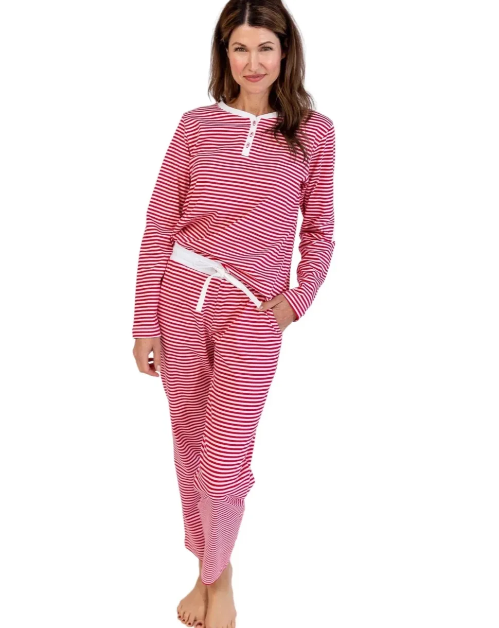 Red Stripe Cotton PJ Set