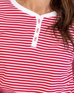Red Stripe Cotton PJ Set