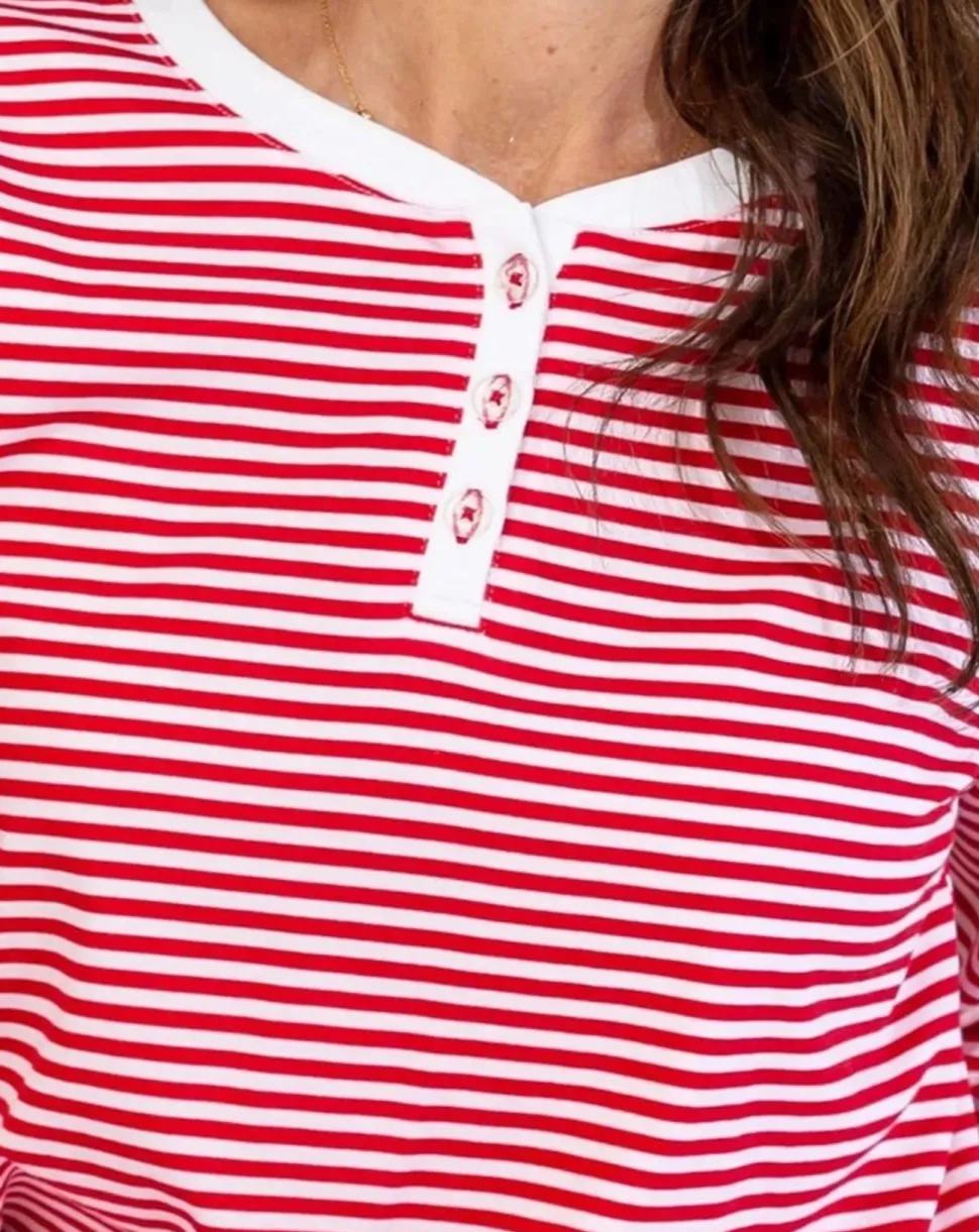 Red Stripe Cotton PJ Set