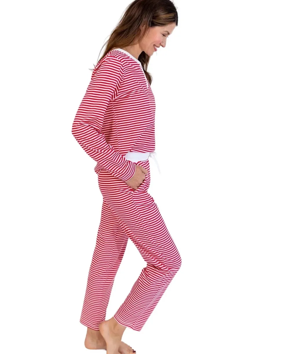 Red Stripe Cotton PJ Set