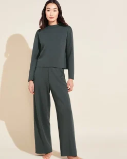 Reversible Plush Funnel Neck Pullover Set: Size S