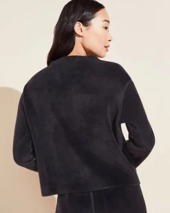 Reversible Plush Funnel Neck Pullover Set: Size S