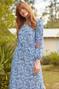 Seaside Navy Button Down Maxi Dress