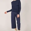 Second Skin Crew Neck Top & Terry Cotton Crop Pant: Size XL