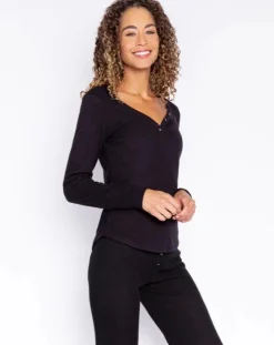 Textured Essentials Long Sleeve Top: S, L, XL