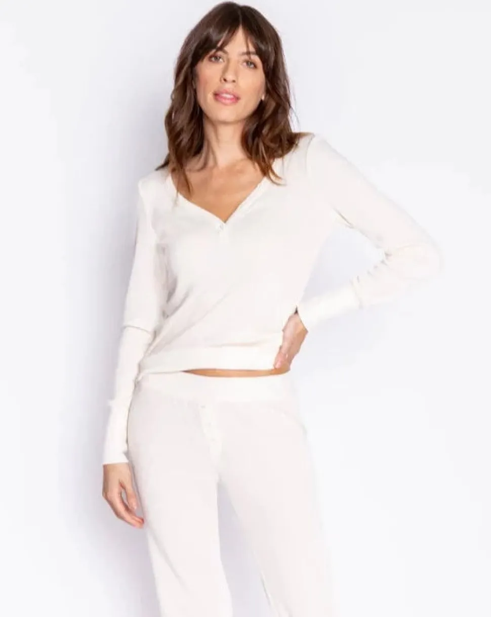 Textured Essentials Long Sleeve Top: S, L, XL