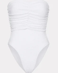 Textured Ruched One Piece Swimsuit