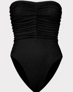 Textured Ruched One Piece Swimsuit