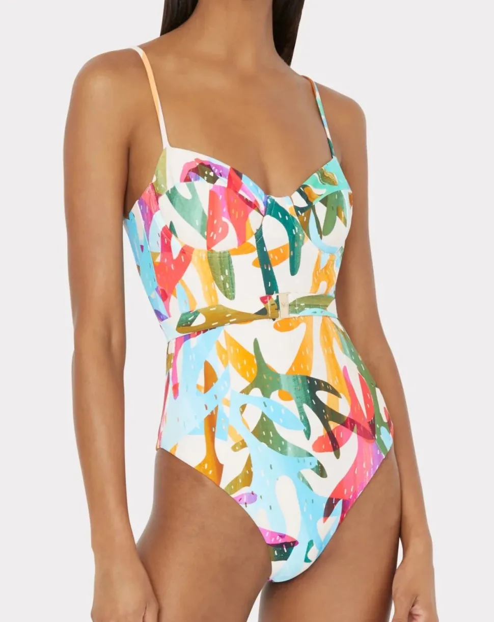 Under the Sea Belted One Piece Swimsuit