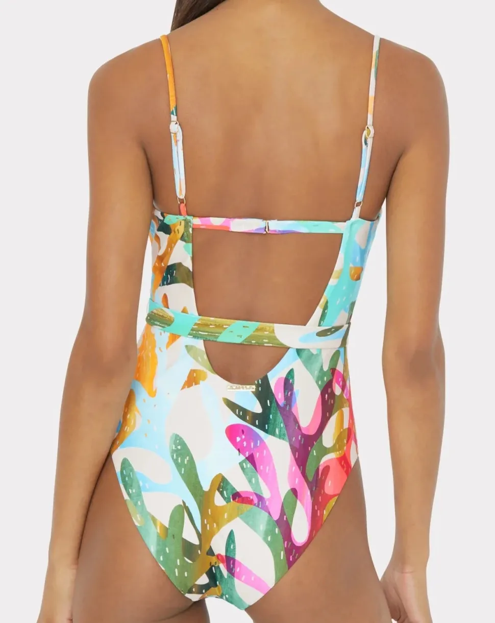 Under the Sea Belted One Piece Swimsuit