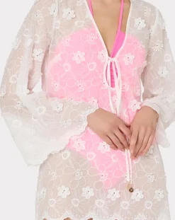 Viara 3D Floral Embroidery Coverup Dress