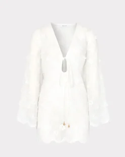 Viara 3D Floral Embroidery Coverup Dress