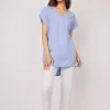 Waffled Cotton Cap Sleeve Blouse